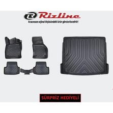 Rizline Volkswagen Touareg 2010-2018 Uyumlu  3D Havuzlu Paspas+3d Bagaj Havuzu