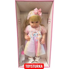 Toysturka 55 cm Gerçekçi Yenidoğan Biberonlu Bebek – Sesli Oyuncak Et Bebek