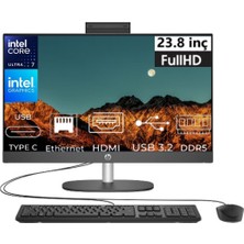Hp Proone 240 G10 Ultra 7 155U D1BC2ET-K09 48GB 1tb Intel Graphics Freedos 23.8" Full Hd All In One Pc