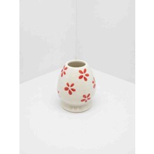 Tea Escape Matcha Seremoni Aksesuarı: Naoshi Fırça Tutucu - Kırmızı Papatya Desen