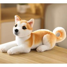 Akita Pleuş Köpek 25 cm Gerçekçi Gerçekçi Akita Köpek Peluş Oyuncak Peluş Köpek Ithal Ürün