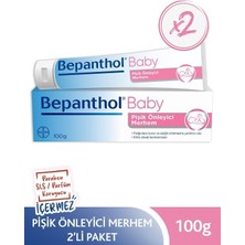 Bepanthol Baby 100 gr Pişik Önleyici Merhem Tüp Paraben, SLS, Parfüm İçermez 2'li Paket