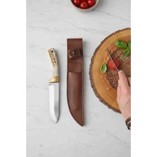 Mertcan Knife Geyik Boynuz Prinç Önlüklü Outdoor Av ve Kamp Bıçağı Mutfak Bıçağı Çakı Kasap Et Bıçağı