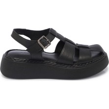 Tergan Siyah Hakiki Deri Kadın Sandalet - K25Y1SN67983-A23