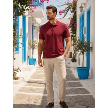 Nakşi Giyim Erkek Polo Yaka Jakarlı Dokulu Triko Slim Fit Tişört