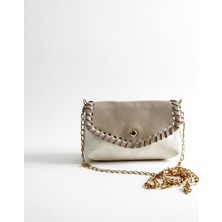 pai Zincir Askılı Kadın Omuz Çantası – Kumaş & Suni Deri Kapaklı Şık El ve Omuz Çantası