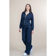 MissVina Trend Spor Uzun Kollu Ceket ve Beli Lastikli Pantolon Takım 1305