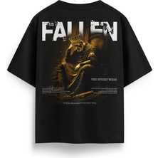 T&D Streetwear Fallen Baskılı Oversize Heavyweight Streetwear T-Shirt