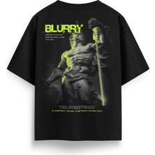T&D Streetwear Blurry Baskılı Oversize Heavyweight Streetwear T-Shirt