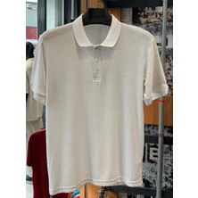 Nakşi Giyim Erkek Polo Yaka Jakarlı Dokulu Triko Slim Fit Tişört