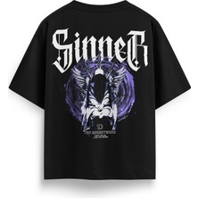T&D Streetwear Sinner Baskılı Oversize Heavyweight Streetwear T-Shirt