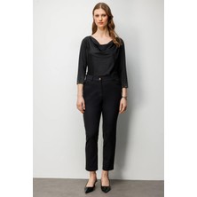 Ekol Kadın Büyük Beden Beş Cep Dar Paça Pantolon 4036 Siyah