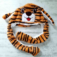 Meyra Accessories Leopar Desenli Kulakları Oynar Hareketli Işıklı Şapka Kaplan Işıklı Kulak Sevimli Hediyelik