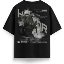T&D Streetwear Honor Baskılı Oversize Heavyweight Streetwear T-Shirt