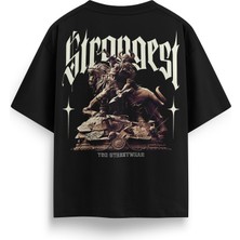 T&D Streetwear Strongest Lion Baskılı Oversize Heavyweight Streetwear T-Shirt