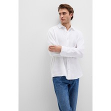 Mavi Erkek Uzun Kollu %100 Pamuk Gömlek M0211518 Beyaz