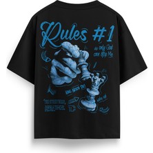 T&D Streetwear Rules Baskılı Oversize Heavyweight Streetwear T-Shirt