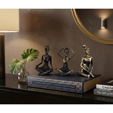 Mirsa Global Siyah Yogacı Kız 3lü Biblo