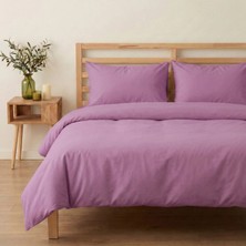 Prime Sleeks Çift Kişilik %100 Pamuk Nevresim Takımı 200 x 220 Cm, Lastikli Çarşaflı Set, Lila