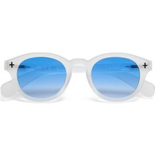 Okkia Milano Unisex Güneş Gözlüğü Transparan Beyaz / Lens: Mavi Gradyan