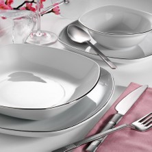 Kütahya Porselen Efes 6 Parça Platin 21 cm Çukur Tabak