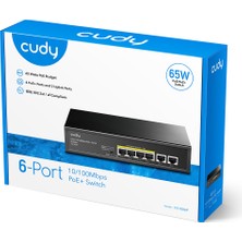 Binbir Göz Bilgisayar Cudy FS1006P 6 Port 10/100 4 Port Poe+ 60W Yonetılemez Desktop Swıtch