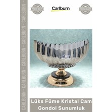 Carlburn #gondol Modern Dekoratif Meyvelik Tasarım Lüks Füme Kristal Cam Gondol Gold Ayaklı Sunumluk
