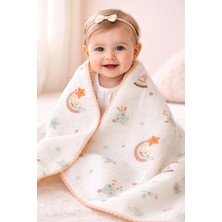 Almira Anne Bebek Krem Bebek Battaniyesi Yıldız Gökkuşağı Desenli 0-12 Ay