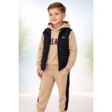 Almira Anne Bebek Mevsimlik Erkek Çocuk Takım Kapitone Yelekli Sweatshirt