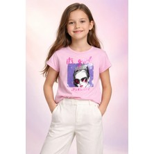 Almira Anne Bebek Kız Çocuk Tişörtleri Yazlık Kısa Kollu Bisiklet Yaka Pembe