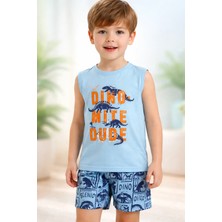 Almira Anne Bebek Erkek Çocuk Yazlık Dinozor Baskılı Pijama Takımı Beden Seçenekleri