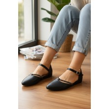 Enoch Kadın Taşlı Ince Bantlı Bilekten Kemerli Zarif Sivri Burun Babet