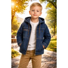 Almira Anne Bebek Çocuklar Için Mavi Kot Takım - Fermuarlı Ceket ve Kot Pantolon