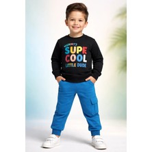 Almira Anne Bebek Çocuklar Için Siyah Uzun Kollu Eşofman Takımı Yüksek Rahatlık