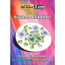 Sb Store Çiçek Temalı Ambalaj Hediye Paket Süsleme Etiketi Model 300 - 96 Adet 3cm