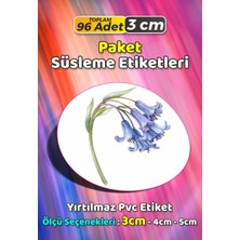 Sb Store Çiçek Temalı Ambalaj Hediye Paket Süsleme Etiketi Model 305 - 96 Adet 3cm