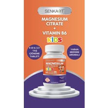 Senkavit Kids Magnezyum Sitrat ve B6 Içeren Yaban Mersini Aromalı 60 Çiğneme Tableti