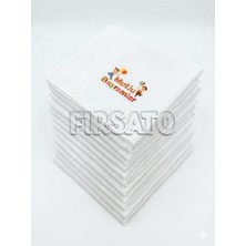 Fırsato Bayram Mendili Mutlu Bayramlar Baskılı |Balonlu | 10 Adet | Hediyelik | Mendil 28X28CM, %100 Pamuk |