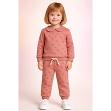 Almira Anne Bebek Kız Çocuk Yazlık Takım Çiçek Desenli Bebek Yaka Uzun Kollu