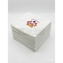 Fırsato Bayram Mendili Mutlu Bayramlar Baskılı |Şeker | 10 Adet | Hediyelik | Mendil 28X28CM, %100 Pamuk |