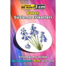 Sb Store Çiçek Temalı Ambalaj Hediye Paket Süsleme Etiketi Model 302 - 96 Adet 3cm