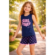 Almira Anne Bebek Kız Çocuk Pijama Takımı Yazlık Baskılı Askılı Şortlu Çocuk Giyim