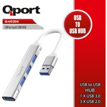 Binbir Göz Bilgisayar Qport Q-UC204 4 Port USB 3.0 Metal USB Çoklayıcı
