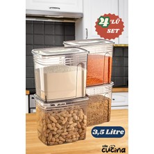 Stile Cucina 4'lü Ekonomik 5,5 Litre Strip Mega Boy Deterjan Saklama Kutusu Antrasit