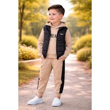 Almira Anne Bebek Kapitone Siyah Yelekli Erkek Çocuk Takım