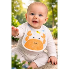 Almira Anne Bebek Unisex Bebek Önlüğü Yengeç Baskılı Turuncu Renk 0-12 Ay Günlük Kullanım