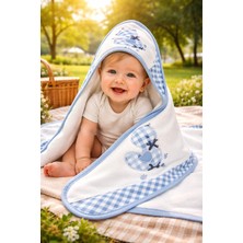 Almira Anne Bebek Bebek Havlusu Unisex Pamuklu Beyaz Banyo Havlusu