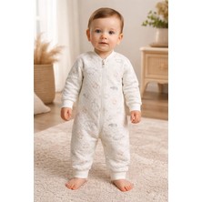 Almira Anne Bebek Kışlık Bebek Tulumu Krem Renk Uzun Kollu Fermuarlı Erkek Çocuk