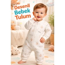 Almira Anne Bebek Çocuk Giyim Bebek Tulum Krem Renk Uzun Kollu Fermuarlı