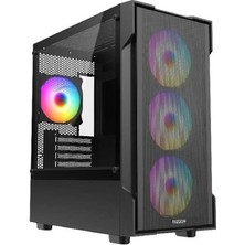 Binbir Göz Bilgisayar Fazeon F1 M650BBM 650W 80  4x Raınbow Fıxed LED Fan Mıcro Atx 2xusb3.0 Siyah Kasa